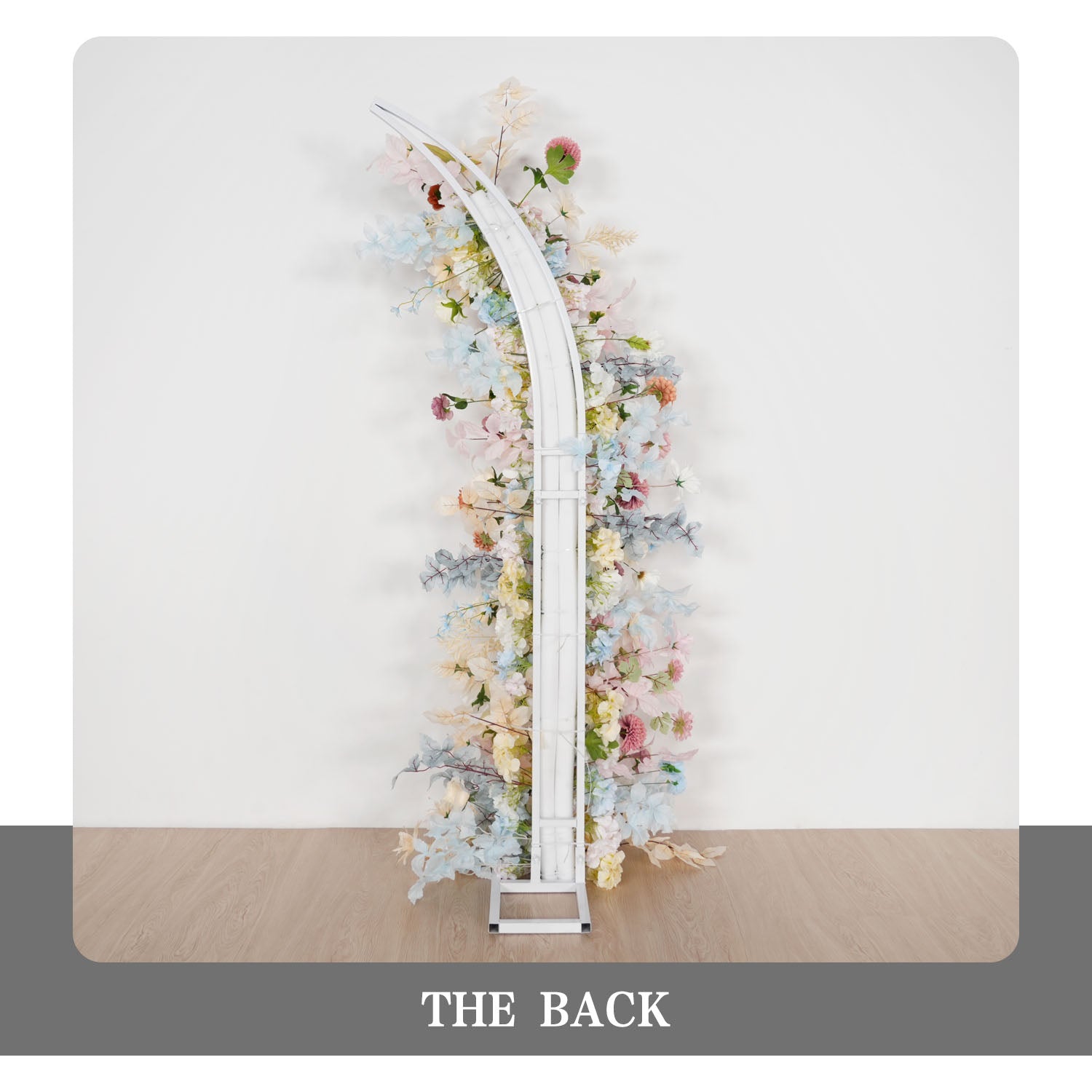 Uflower Pink Blue Champagne Horn Arch Decor Wedding Backdrop Floral Ball Arrangement